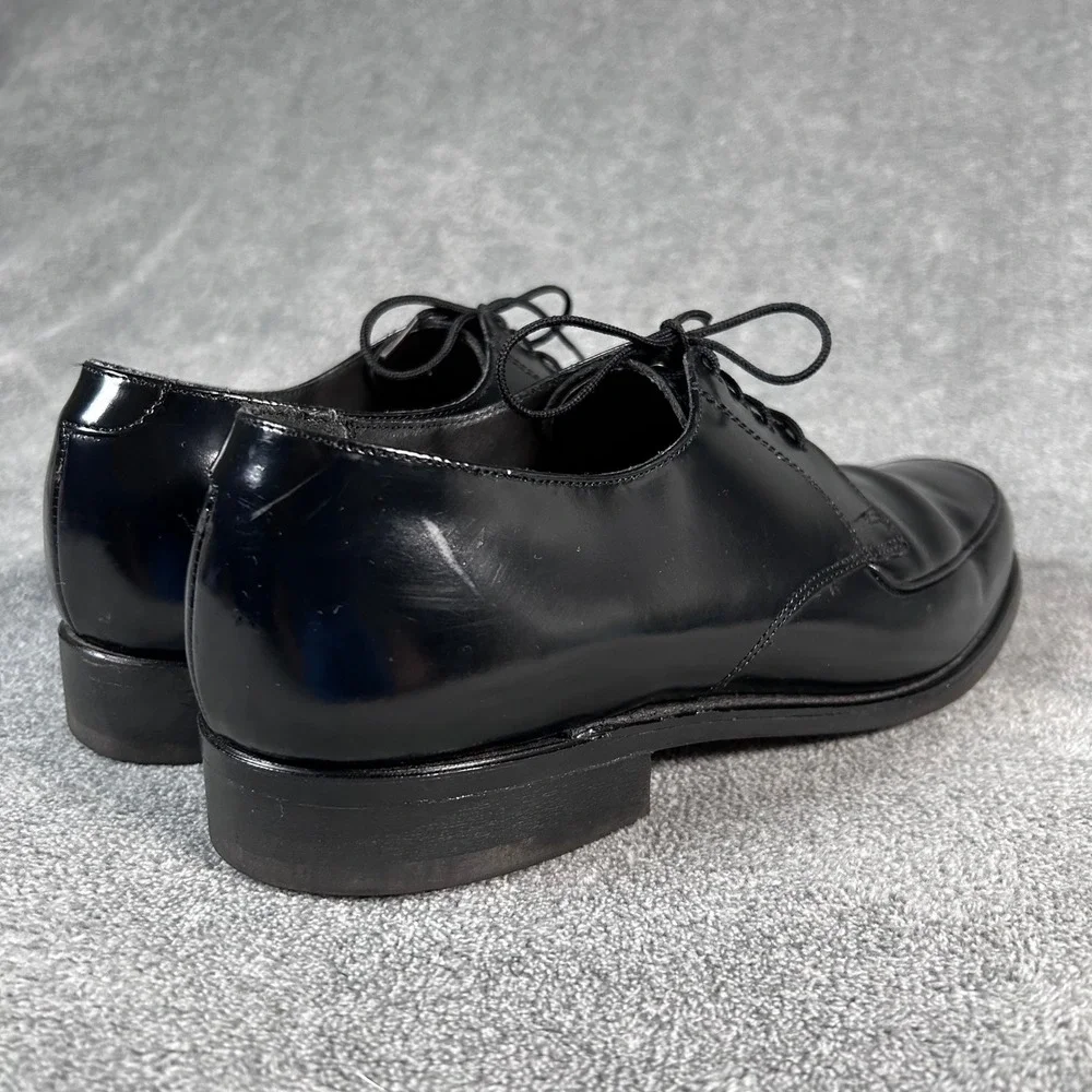 Towncraft Derby Dress Shoes Black Leather Plain Toe Mens 8.5 D Made in USA VTG